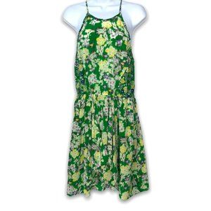 Rebecca Taylor Dress Size 8 100% Silk Green Floral